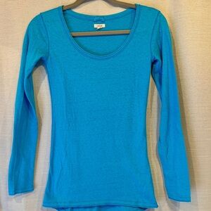 Aerie Vibrant Blue Long Sleeve Blouse